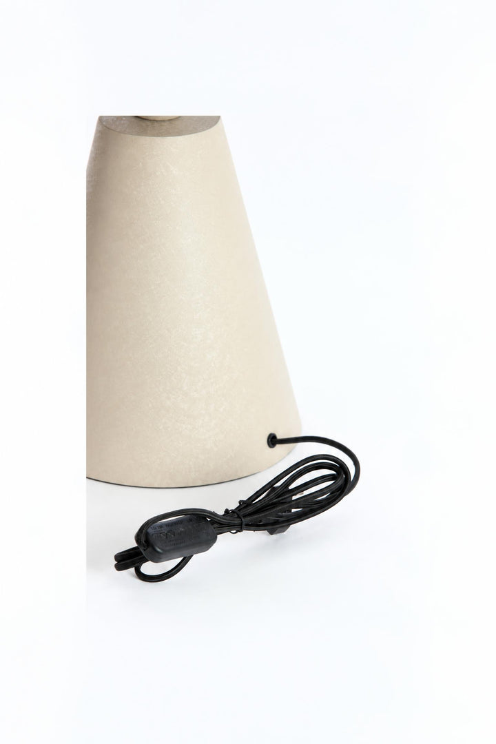 Lampada da tavolo Surrina in metallo Grigio chiaro opaco Ø 31 x H 49 cm