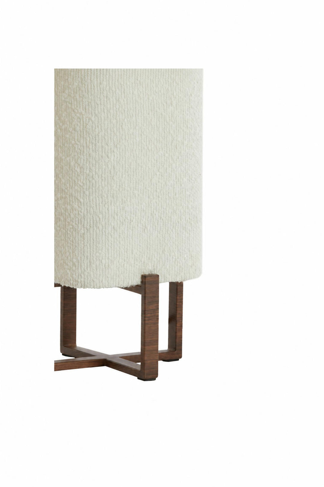 Lampada da tavolo Wyn in metallo Stampa effetto legno marrone scuro e bouclé crema 16,5 x 16,5 x 39 cm