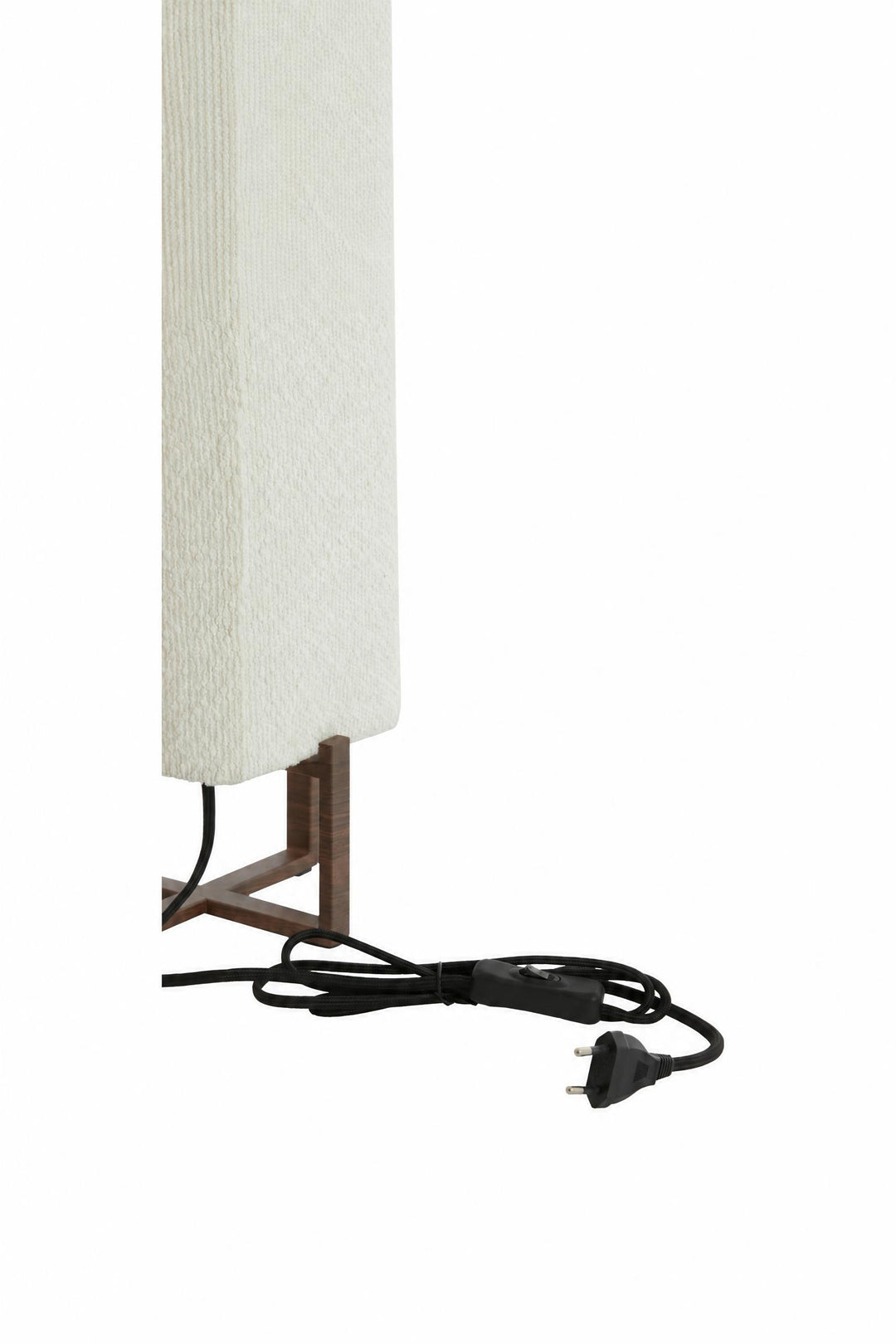 Lampada da tavolo Wyn in metallo Stampa effetto legno marrone scuro e bouclé crema 16,5 x 16,5 x 39 cm