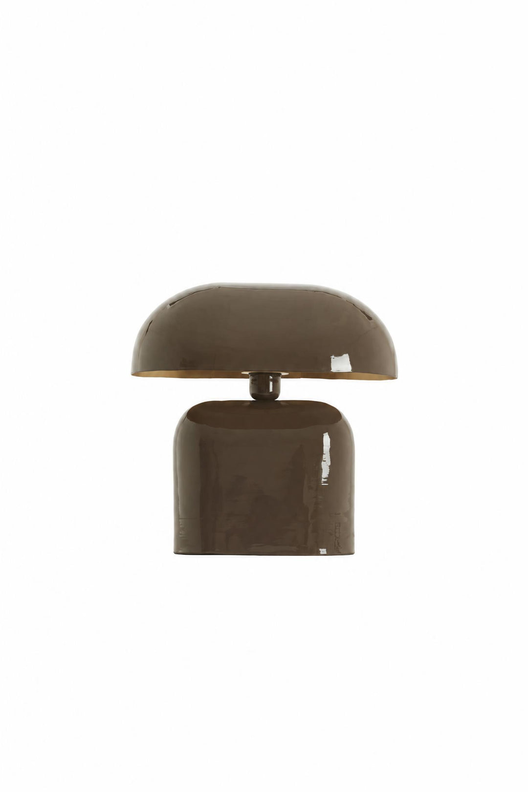 Lampada da tavolo Todd in metallo marrone scuro lucido