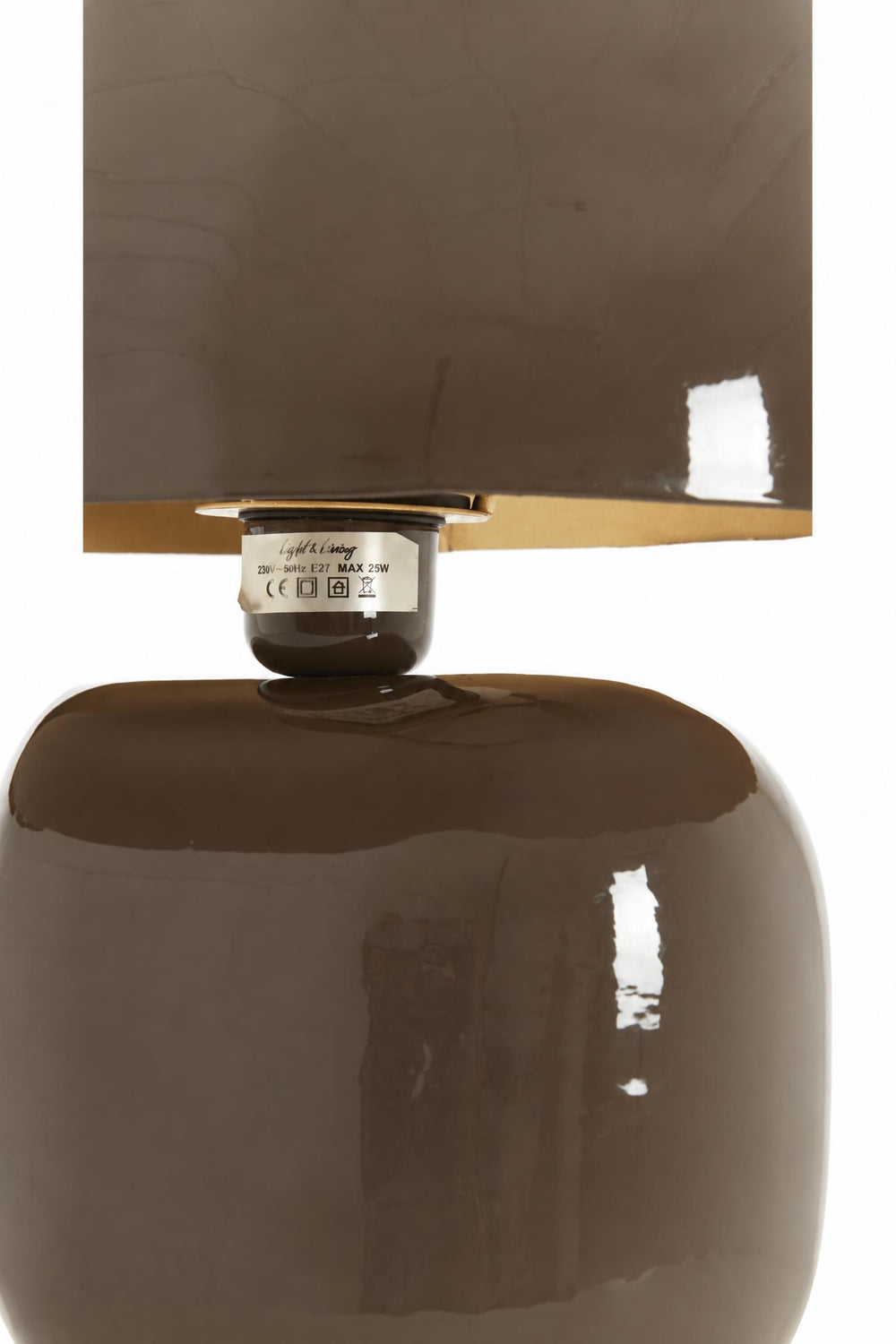 Lampada da tavolo Todd in metallo Marrone scuro lucido 37 x 26 x 37 cm