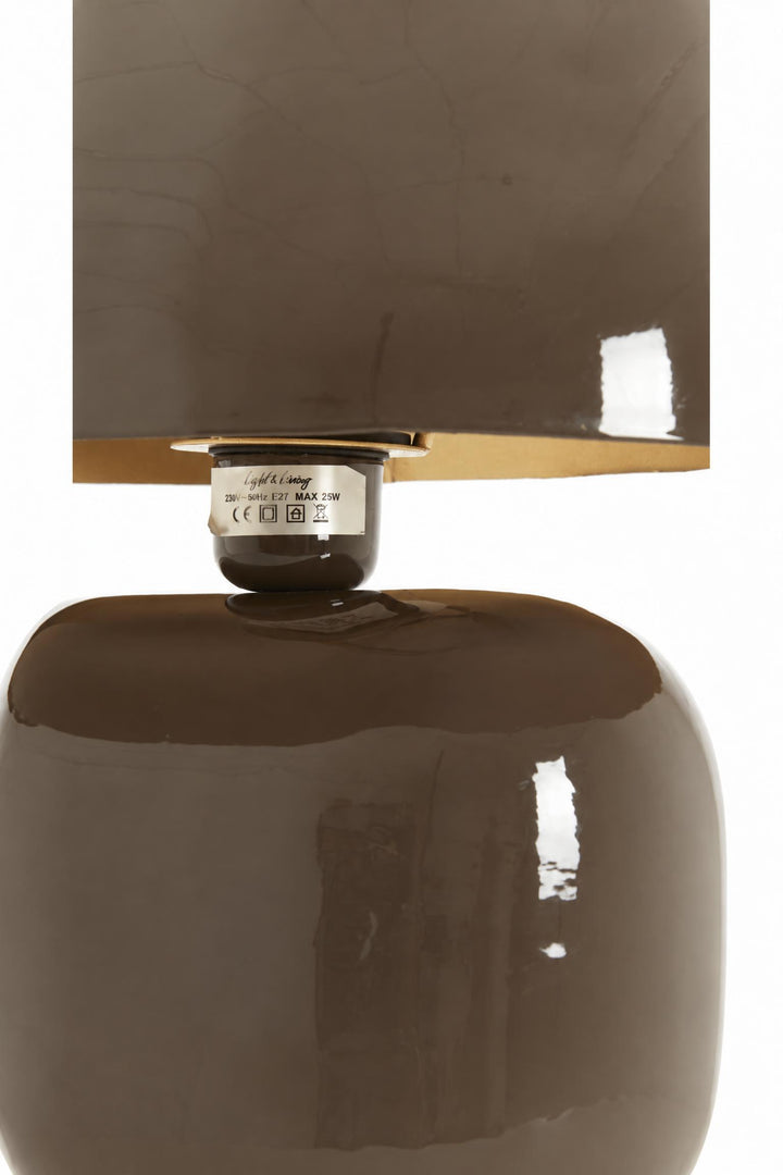 Lampada da tavolo Todd in metallo Marrone scuro lucido 37 x 26 x 37 cm