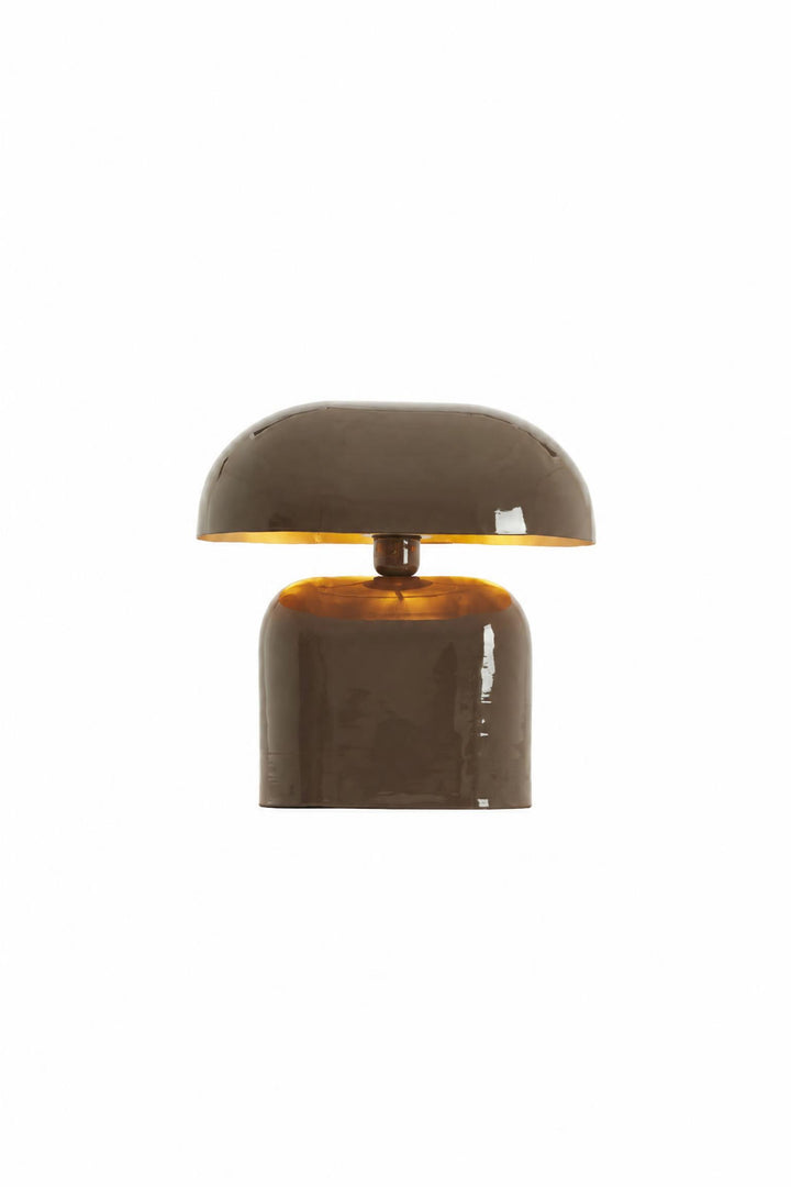 Lampada da tavolo Todd in metallo Marrone scuro lucido 37 x 26 x 37 cm