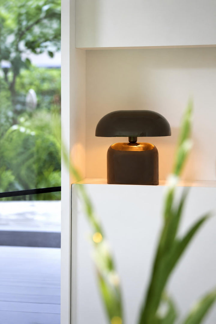 Lampada da tavolo Todd in metallo Marrone scuro lucido 37 x 26 x 37 cm