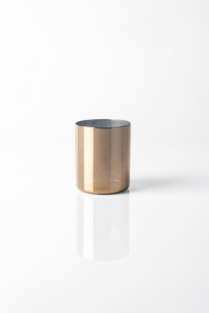 Bicchiere alto Lime Lux in vetro borosilicato con finitura PVD oro