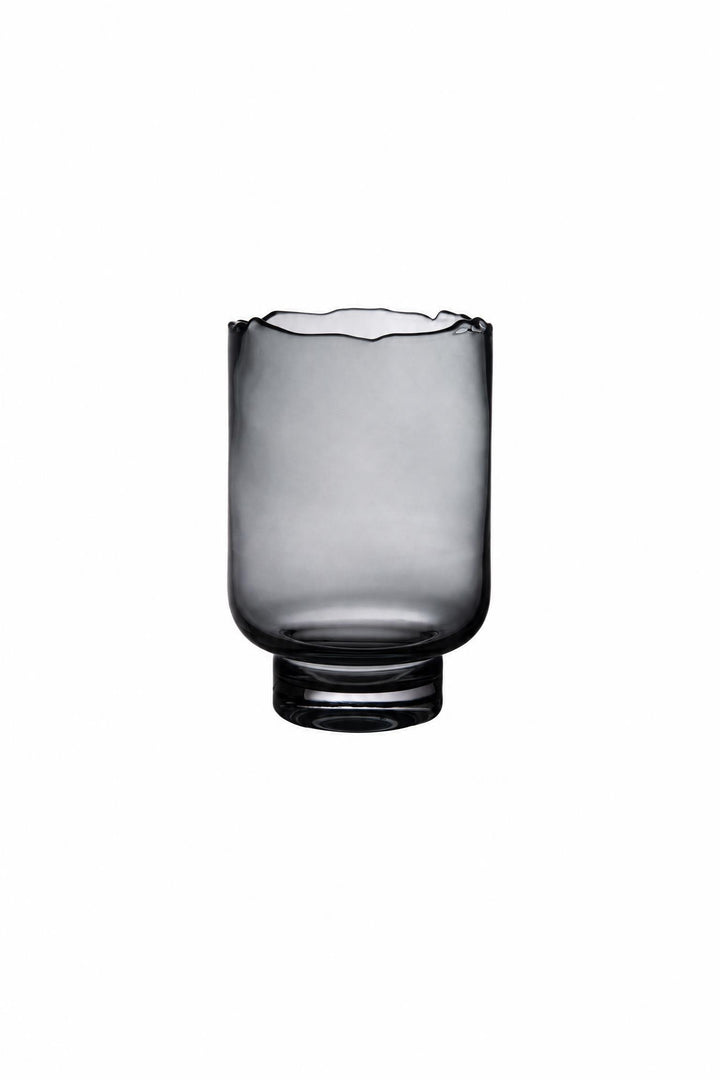 Lanterna portacandela Rozanna in vetro Grigio fumo Ø 15,5 x H 23 cm