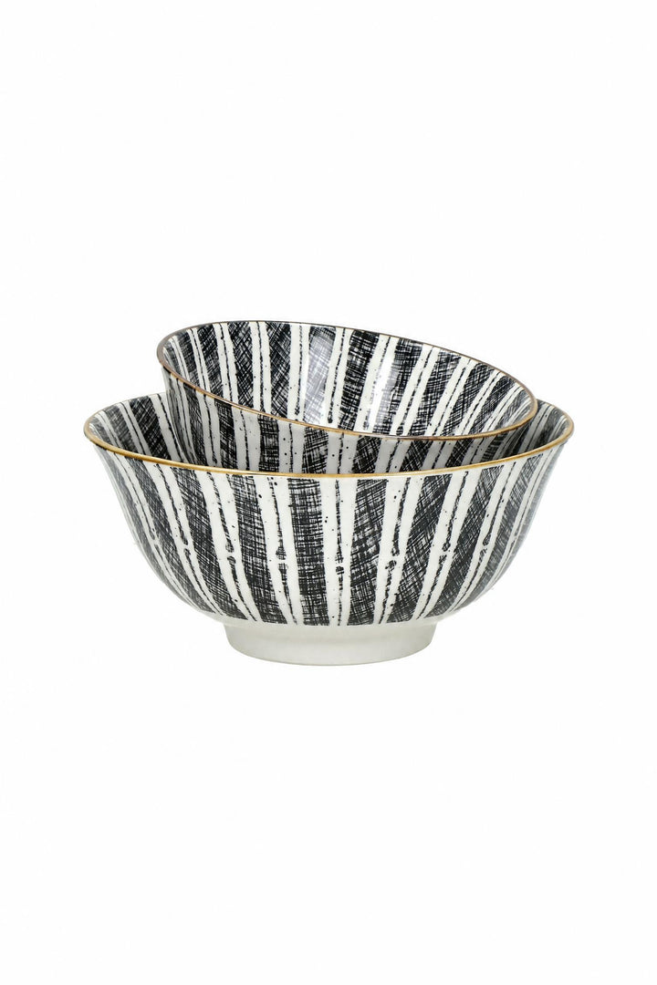 Ciotola da zuppa Alto in porcellana Bianco e nero Ø 15,5 x H 7 cm
