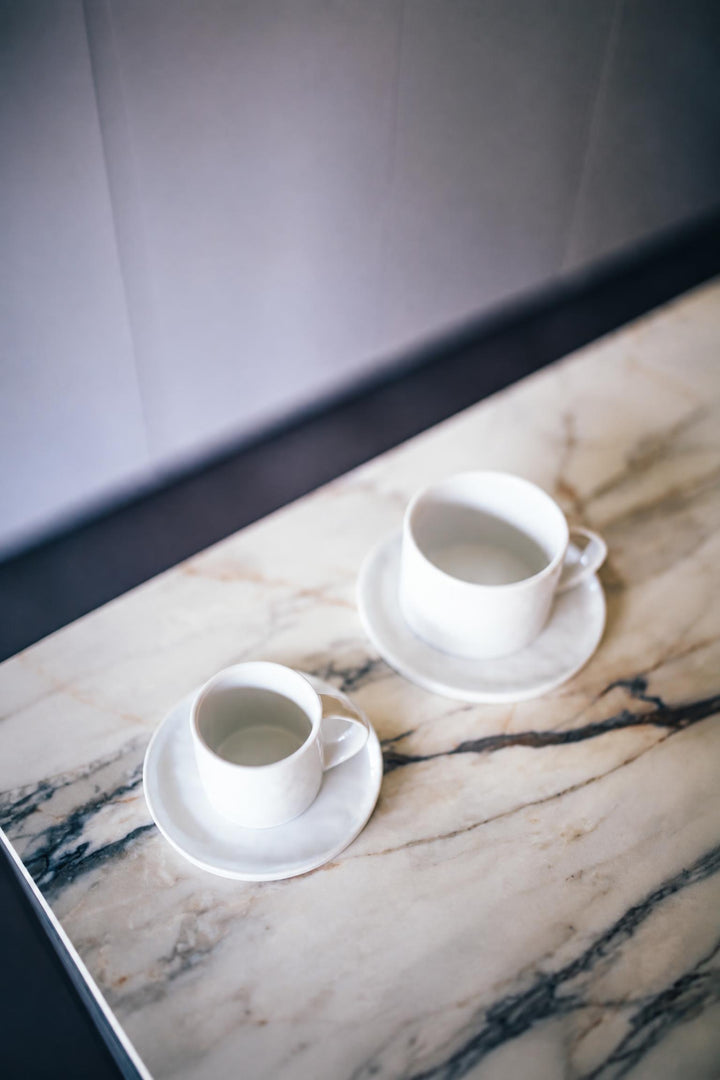 Tazzina con piattino Porcelino in porcellana 10 cl Bianco Ø 11,5 x H 7,2 cm