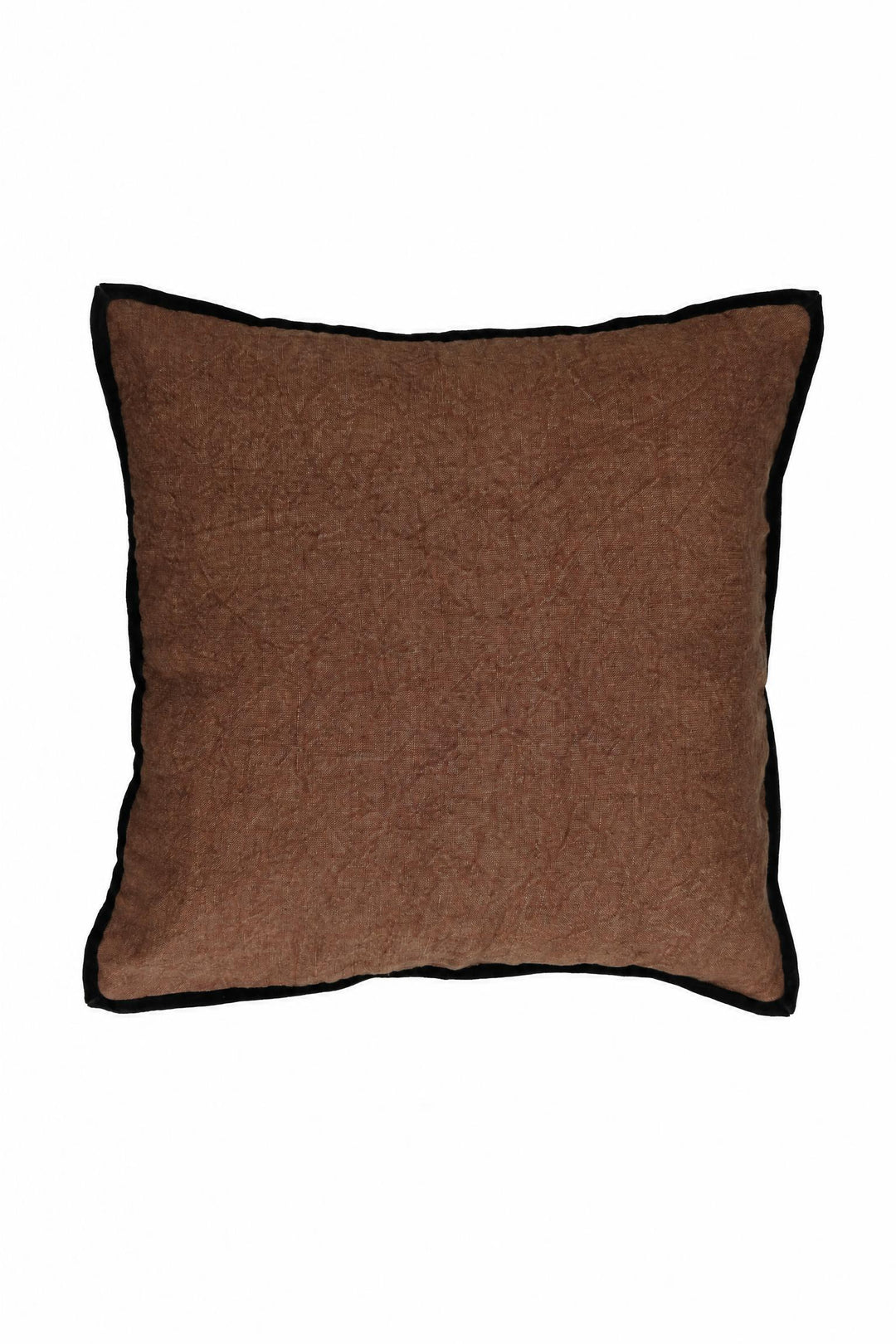 Cuscino Alpha Opposites in lino e velluto Cioccolato L 45 x P 45 cm