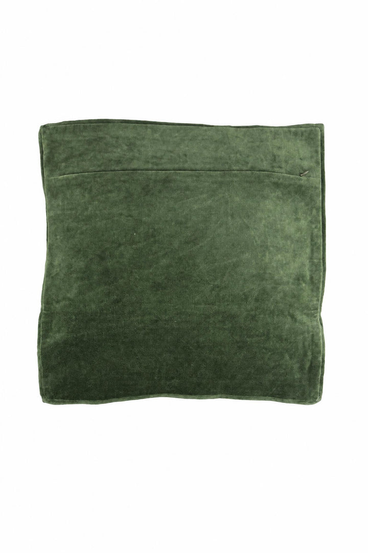 Cuscino Alpha Opposites in lino e velluto Verde L 45 x P 45 cm