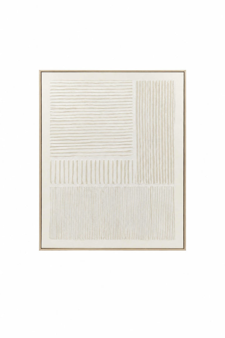 Decorazione da parete Blanche bianca in tela e legno di pino