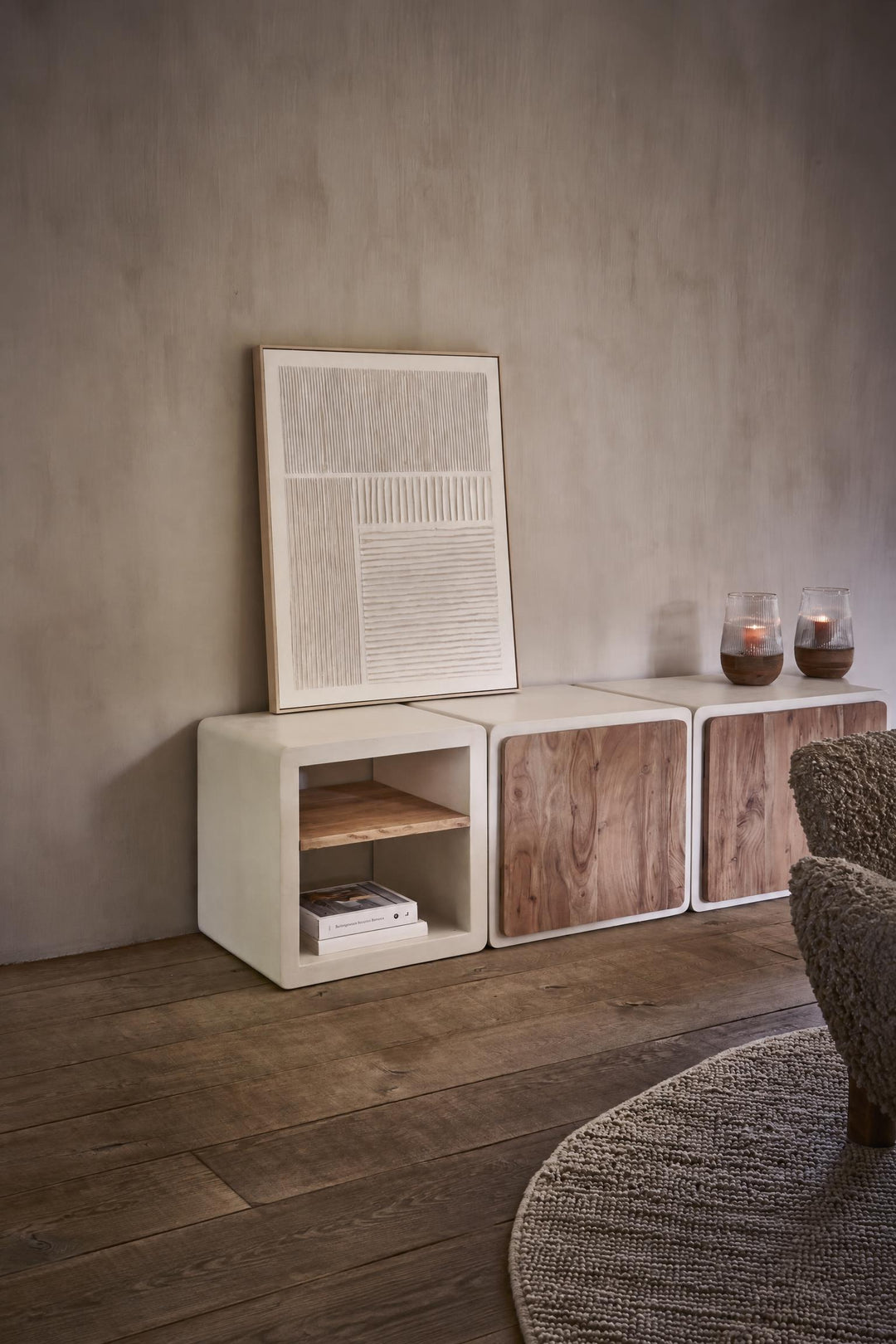 Decorazione da parete Blanche in tela e legno di pino Bianco L 80 x P 5 x H 100 cm