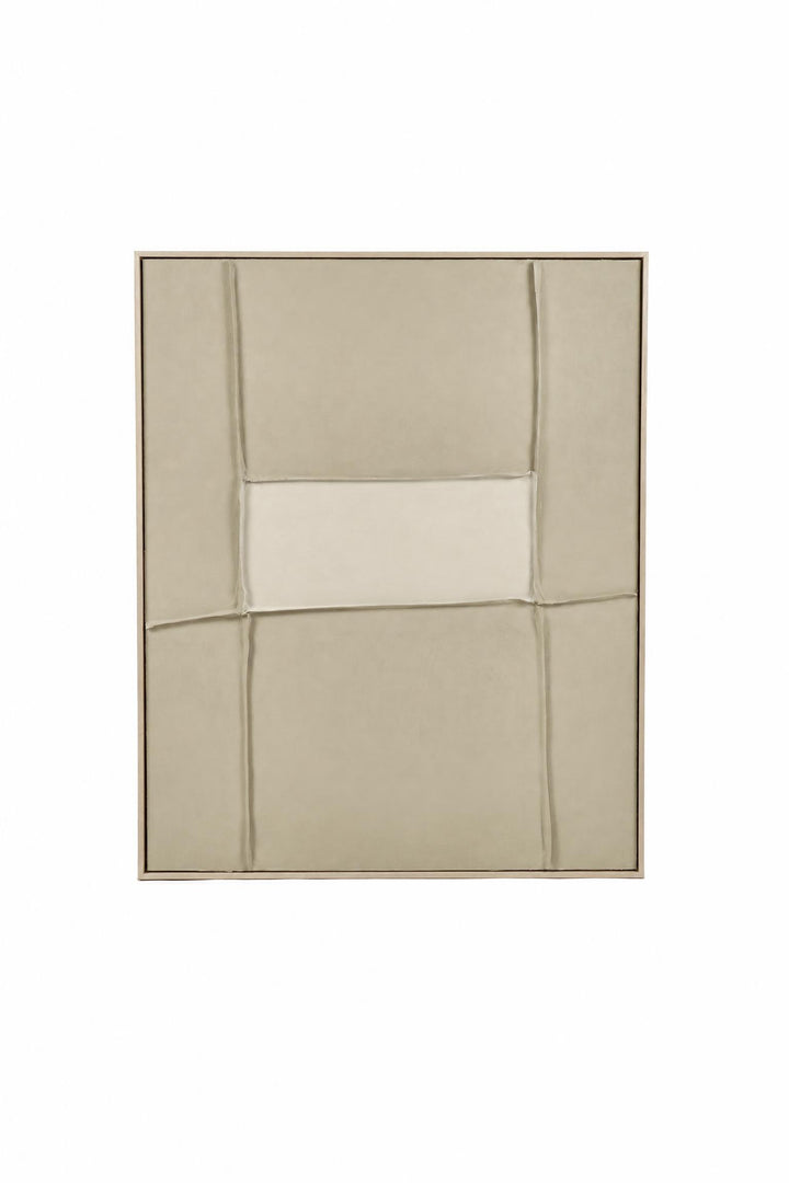 Decorazione da parete Blanche in tela e legno di pino Sabbia L 80 x P 5 x H 100 cm