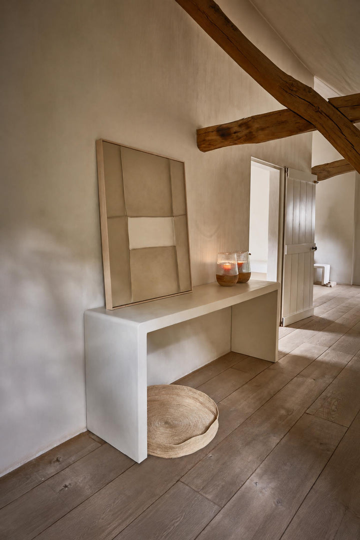 Decorazione da parete Blanche in tela e legno di pino Sabbia L 80 x P 5 x H 100 cm