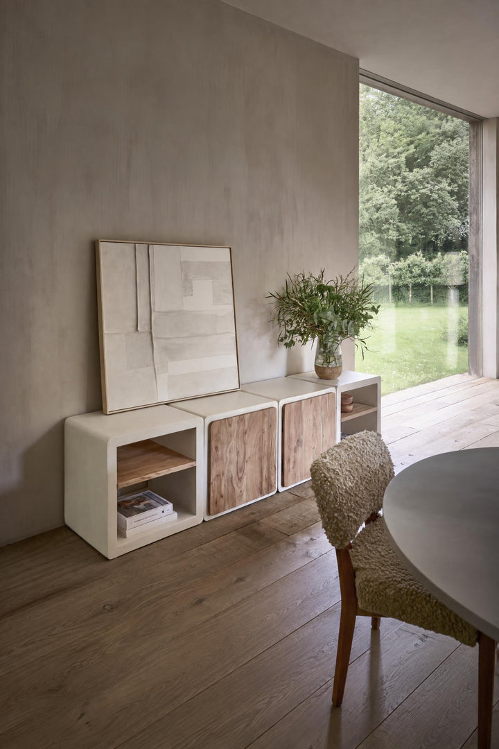 Decorazione da parete Blanche in tela e legno di pino Bianco L 100 x P 5 x H 100 cm
