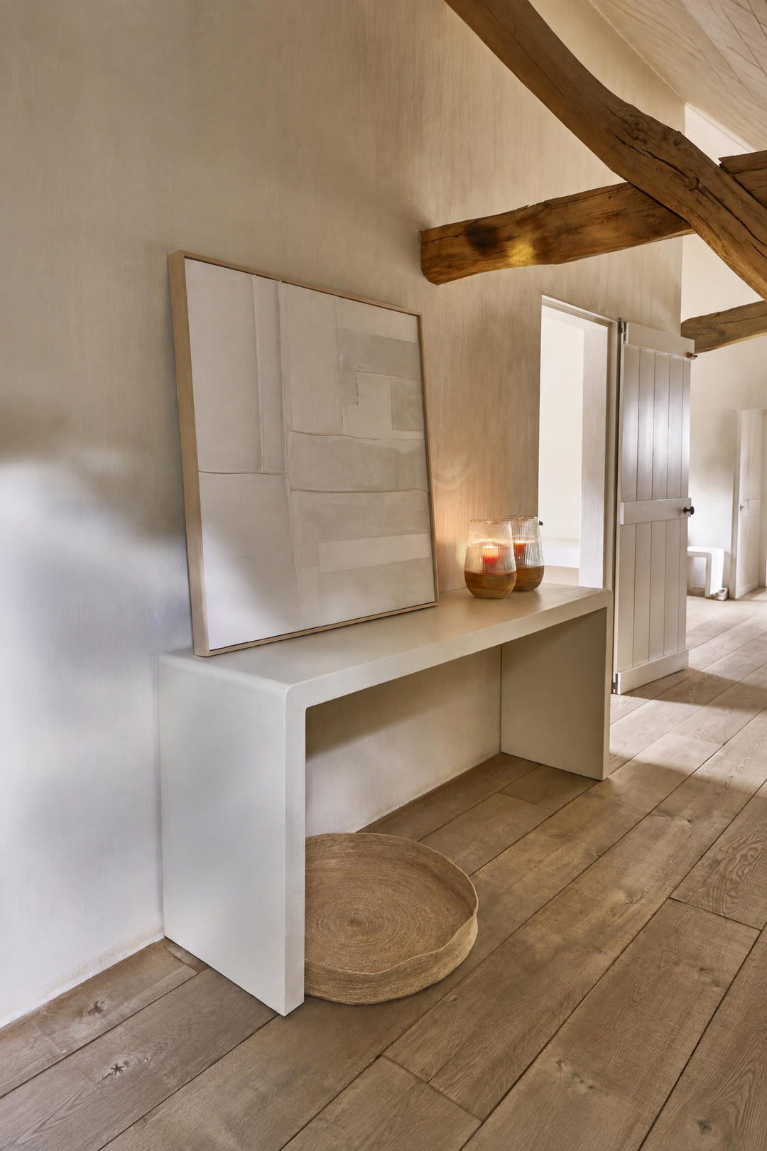 Decorazione da parete Blanche in tela e legno di pino Bianco L 100 x P 5 x H 100 cm