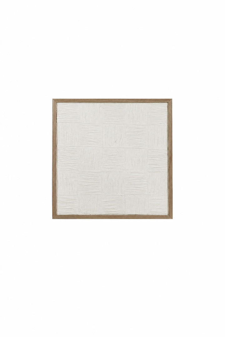 Decorazione da parete Illusion bianca in cartapesta e legno di pino