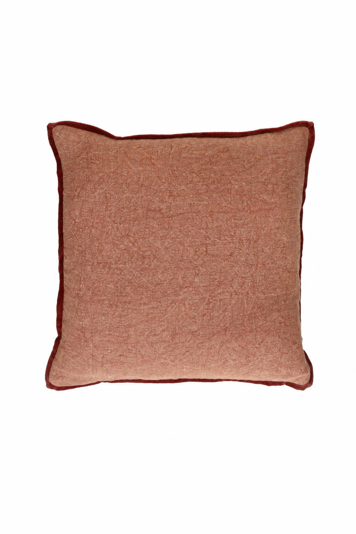Cuscino Alpha Opposites in lino e velluto Cannella L 45 x P 45 cm