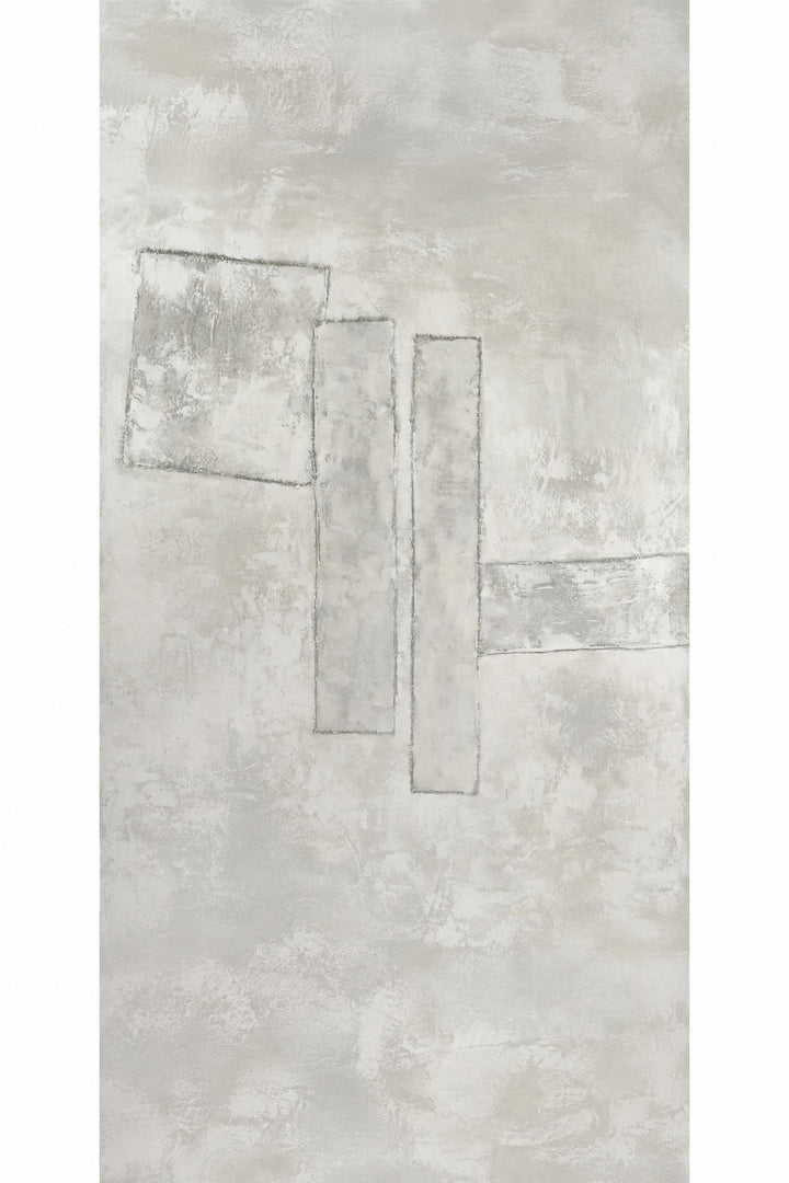 Decorazione da parete Patch in tela e impiallacciatura di pino Beige L 150 x P 3,8 x H 120 cm