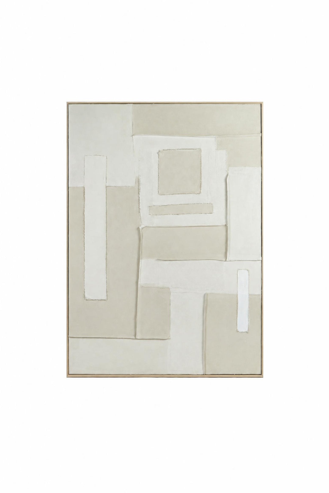 Decorazione da parete Blanche in lino e legno di pino, bianco panna