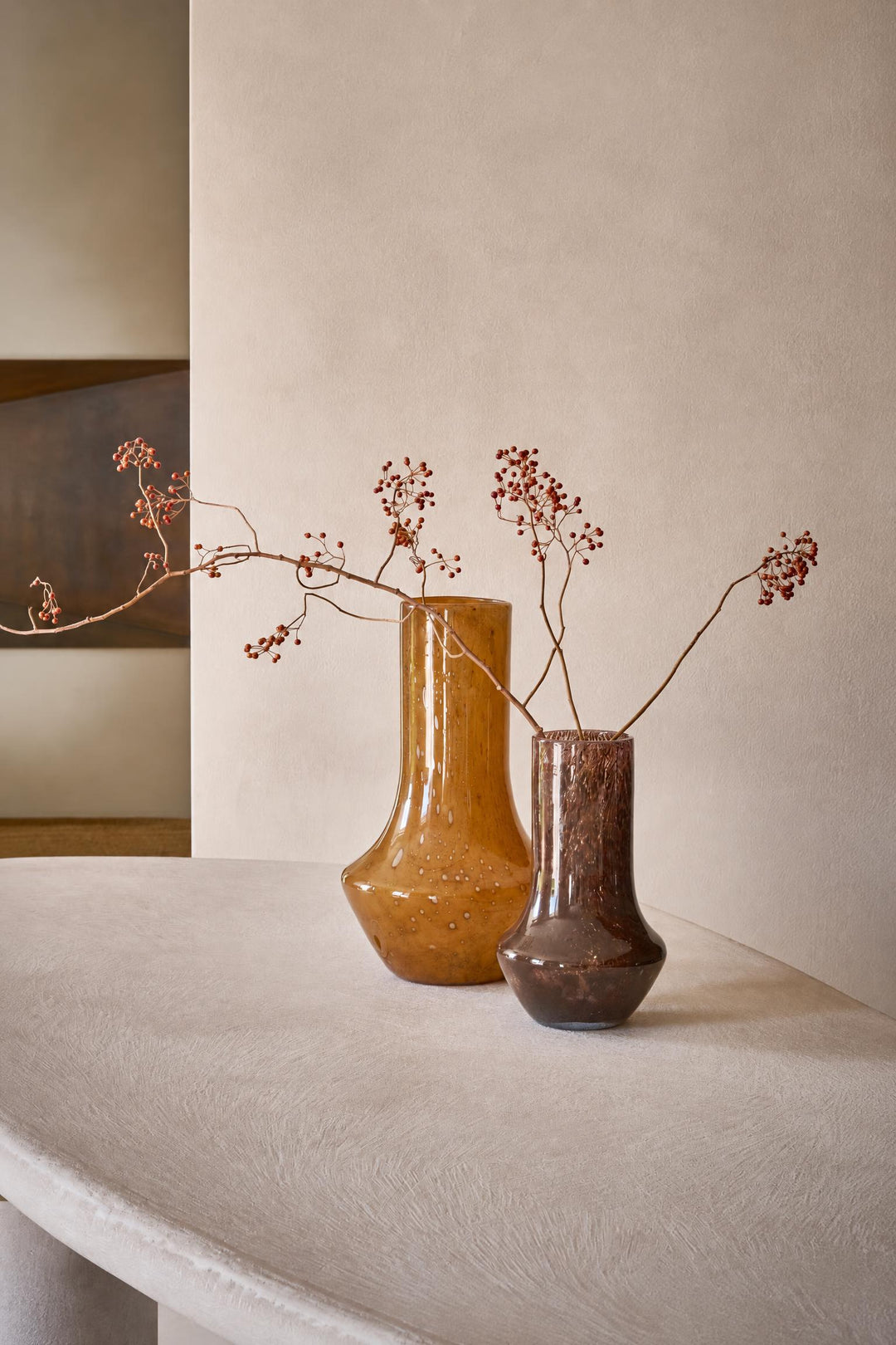 Vaso Camou in vetro Marrone Ø 17,5 x H 30 cm