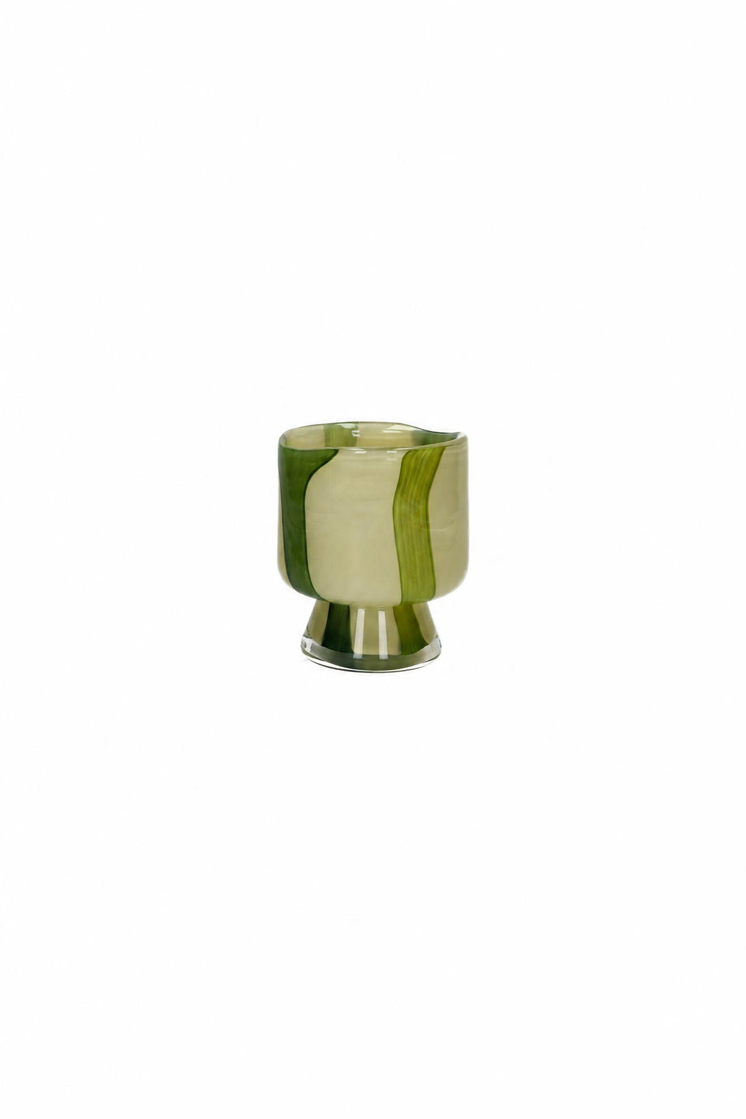 Vaso portacandela Camou in vetro verde oliva