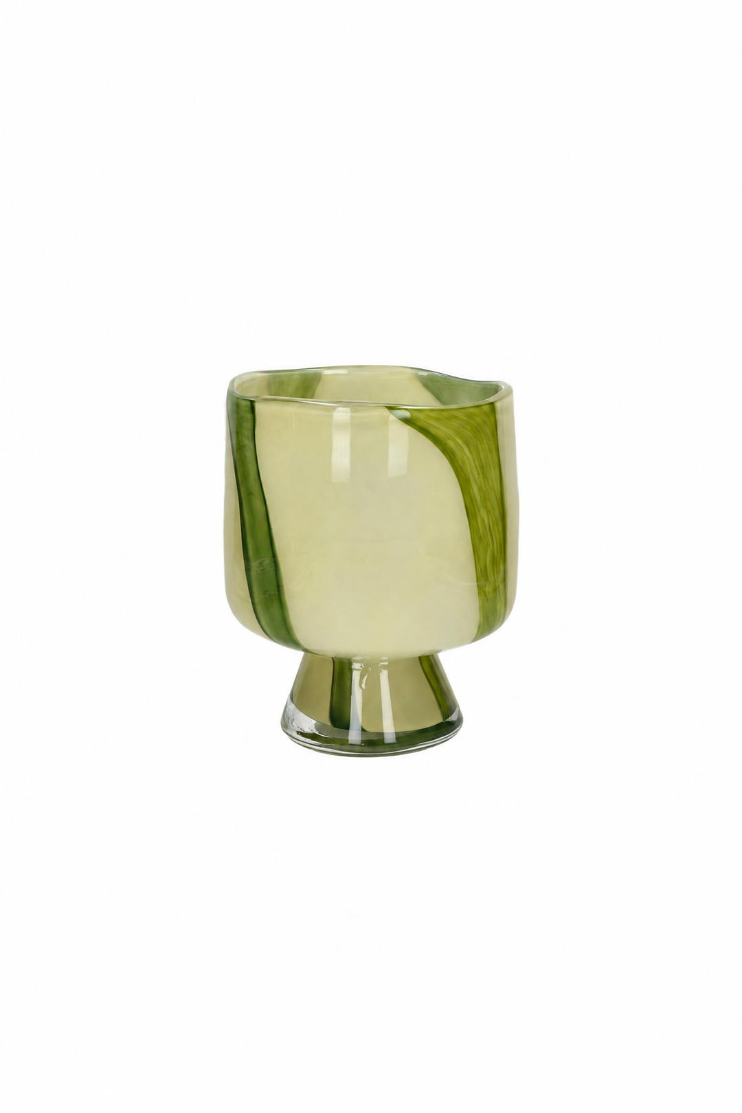 Vaso portacandela Camou in vetro Verde oliva Ø 17,5 x H 21,5 cm