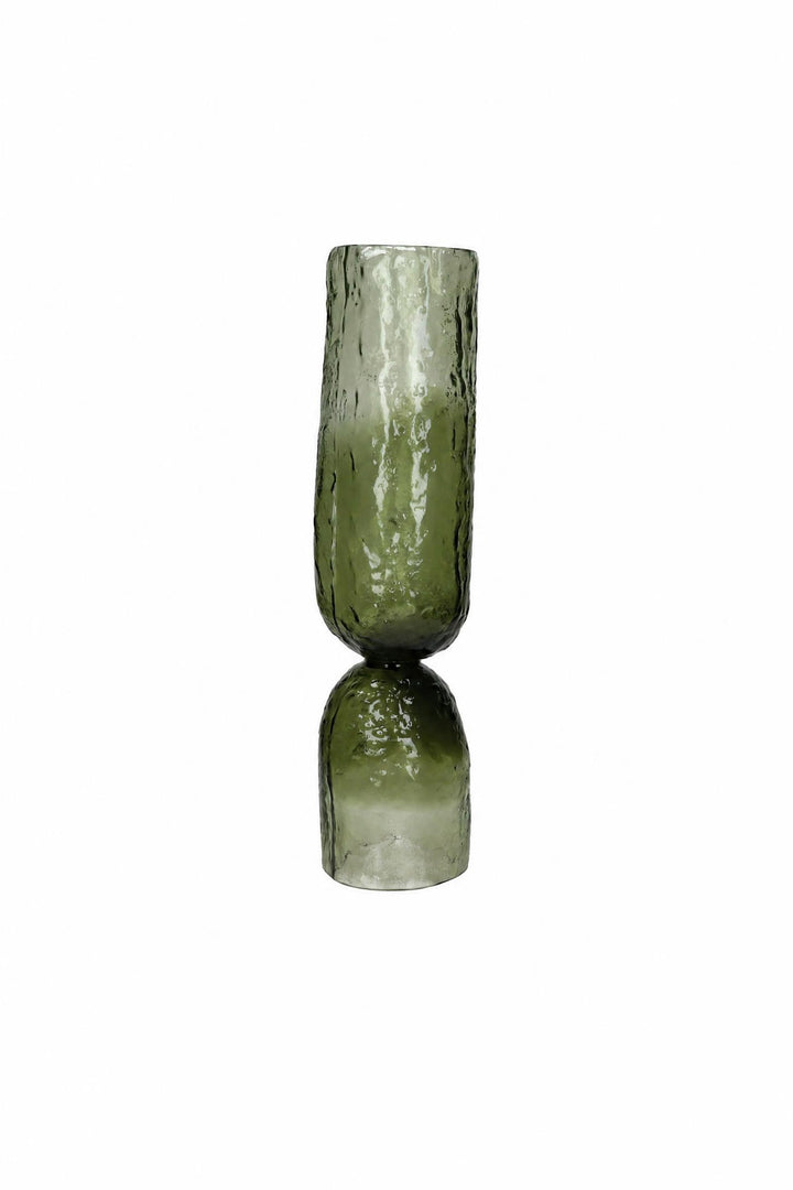 Vaso portacandela Diabolo in vetro Verde Ø 11 x H 45 cm