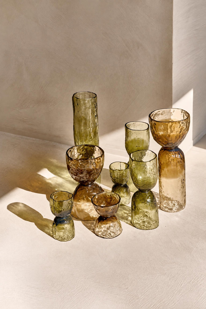 Vaso portacandela Diabolo in vetro Verde Ø 11 x H 45 cm