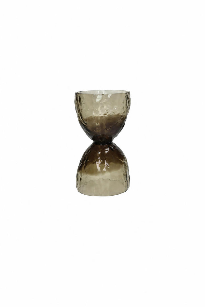 Vaso portacandela Diabolo in vetro Grigio fumo Ø 16,5 x H 29 cm