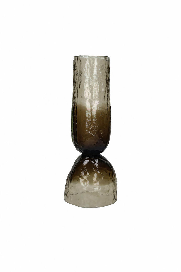 Vaso portacandela Diabolo in vetro Grigio fumo Ø 16,5 x H 44 cm