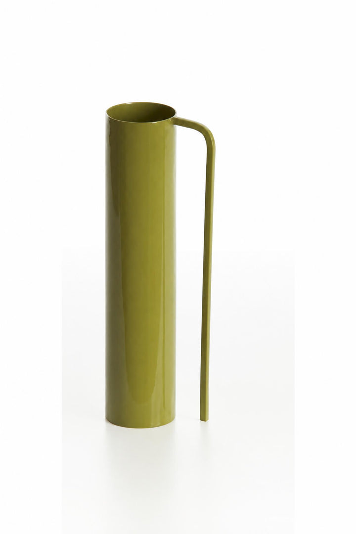 Vaso decorativo Panzano in metallo Verde oliva lucido Ø 12 x H 28 cm