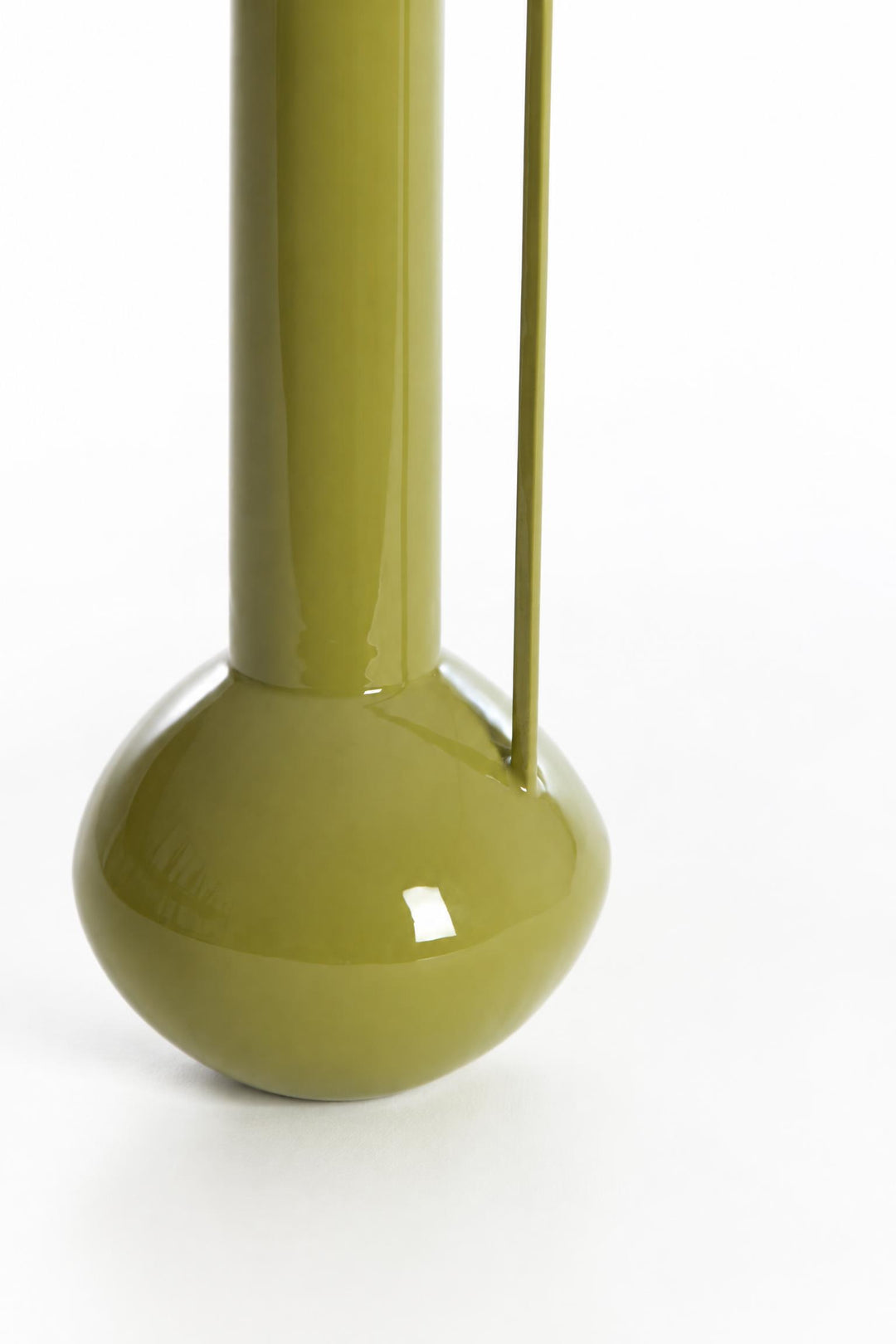 Vaso decorativo Panzano in metallo Verde oliva lucido Ø 12 x H 28 cm