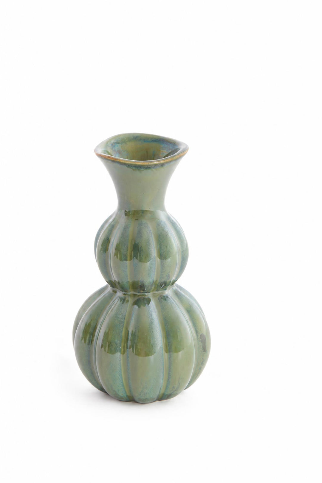 Vaso Naida in ceramica Verde oliva Ø 8 x H 17 cm