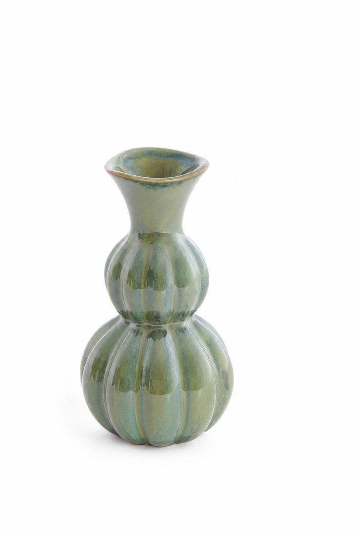 Vaso Naida in ceramica Verde oliva Ø 8 x H 17 cm