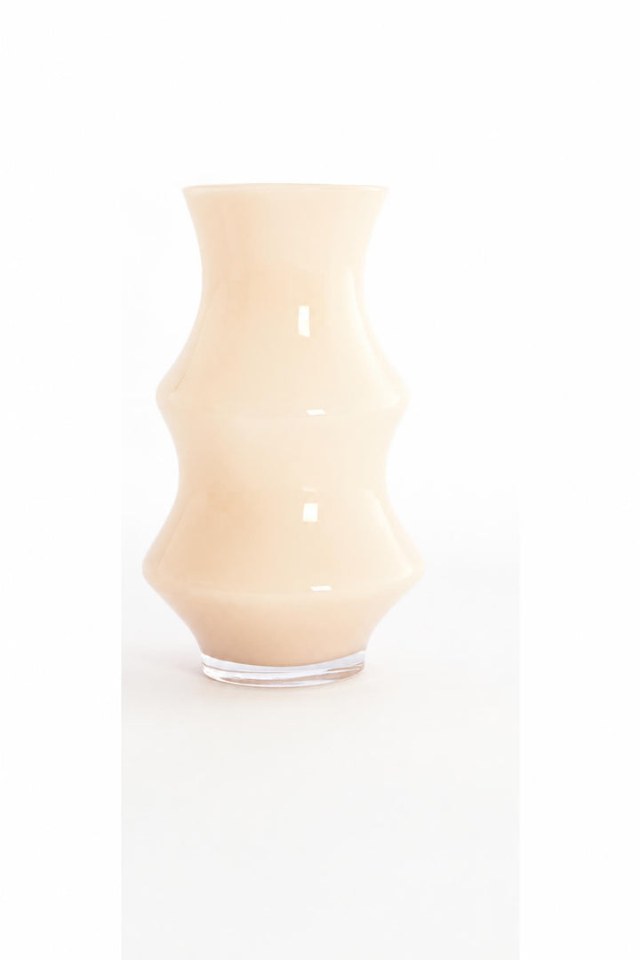 Vaso Fiorenza in vetro Crema Ø 19 x H 50 cm