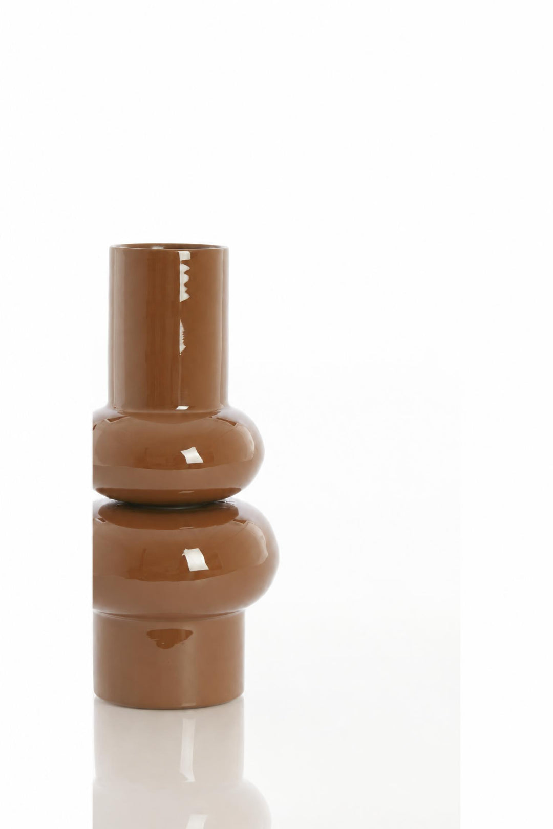 Vaso decorativo Irissa in metallo Caramello Ø 15 x H 36 cm