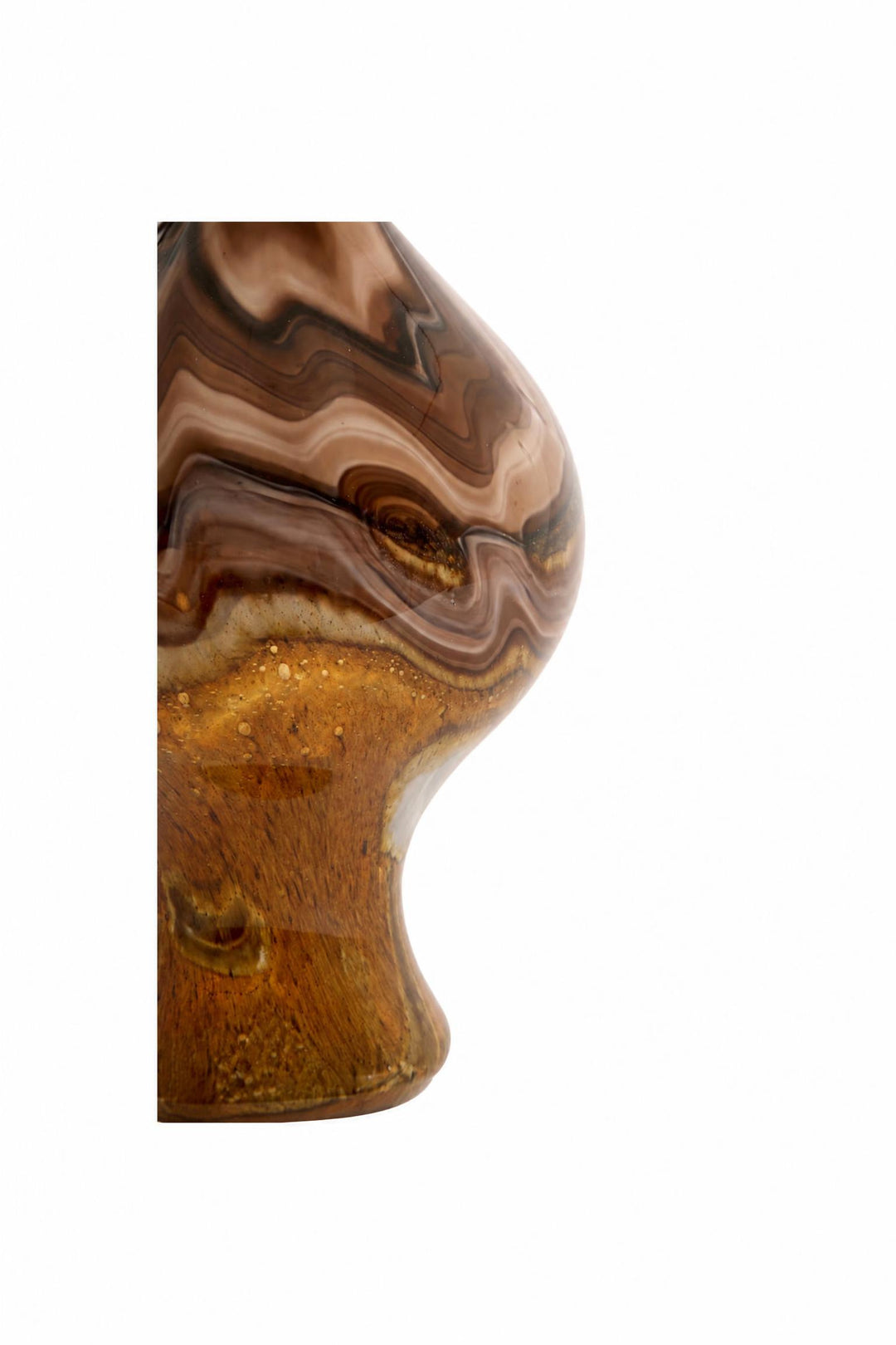 Vaso Jorven in vetro Marrone, crema e nero Ø 19 x H 40 cm
