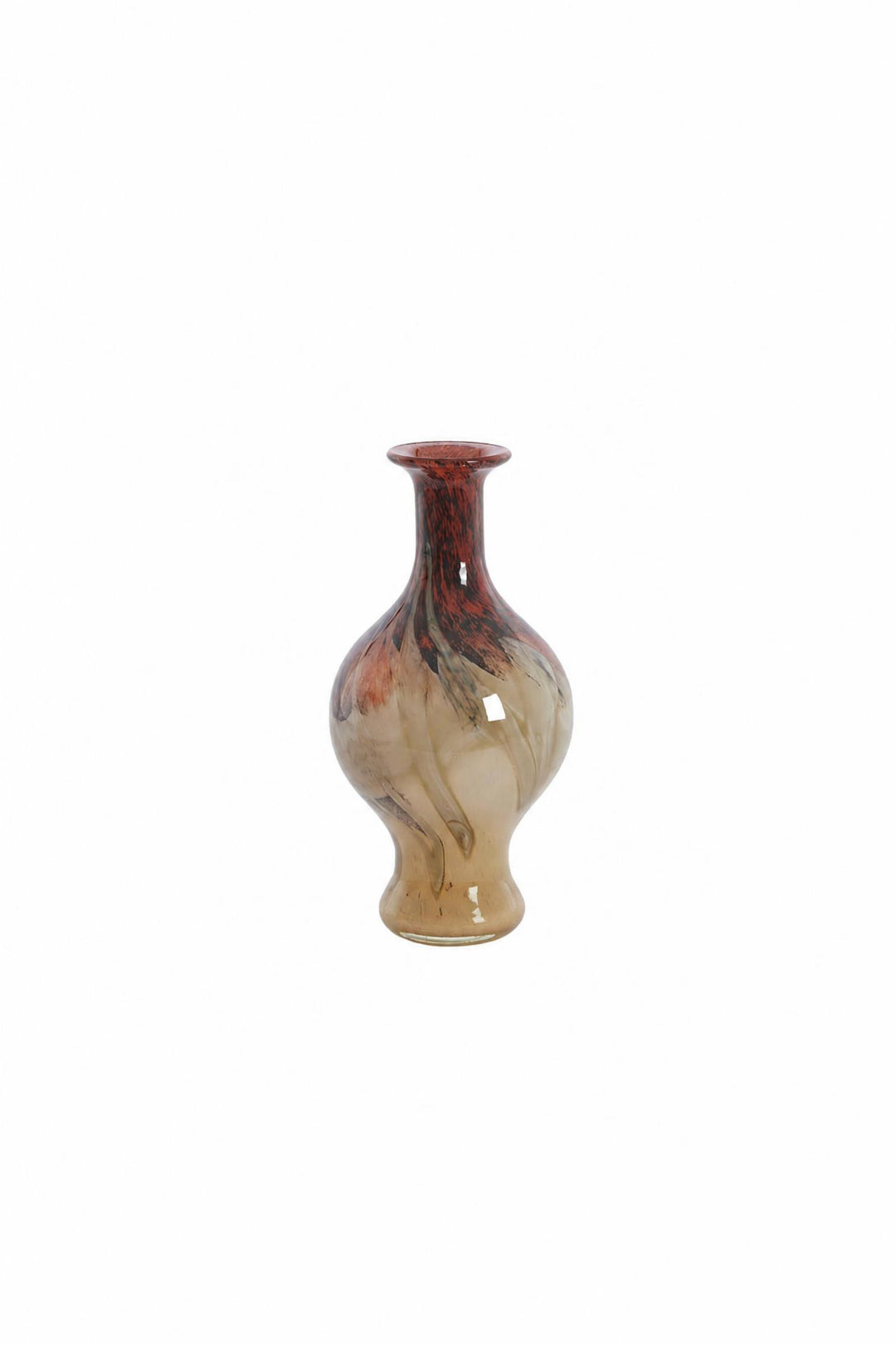 Vaso Jorven in vetro nella variante rosso e tortora