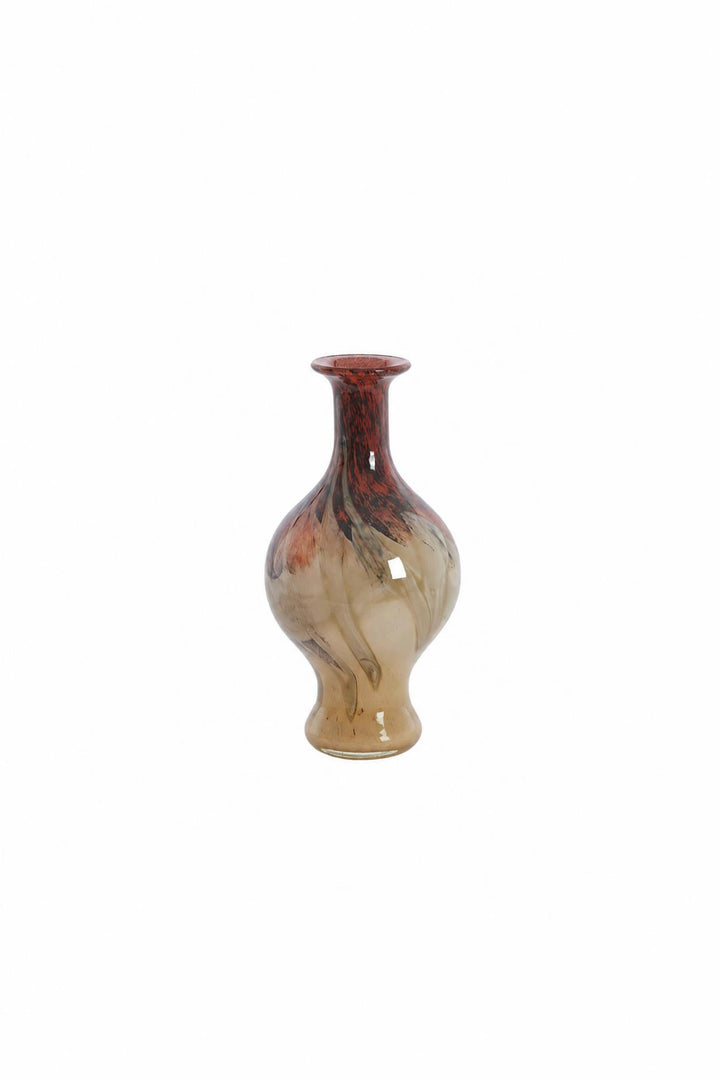 Vaso Jorven in vetro nella variante rosso e tortora
