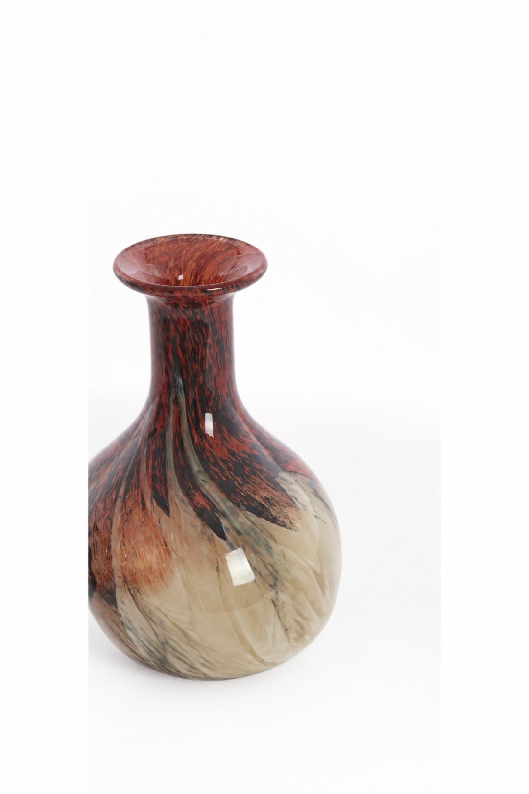 Vaso Jorven in vetro Rosso e tortora Ø 14,5 x H 29,5 cm