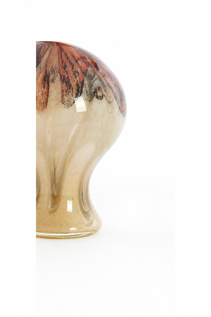 Vaso Jorven in vetro Rosso e tortora Ø 14,5 x H 29,5 cm