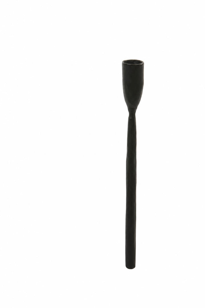 Portacandela Icarus in metallo Nero opaco Ø 10,5 x H 40 cm