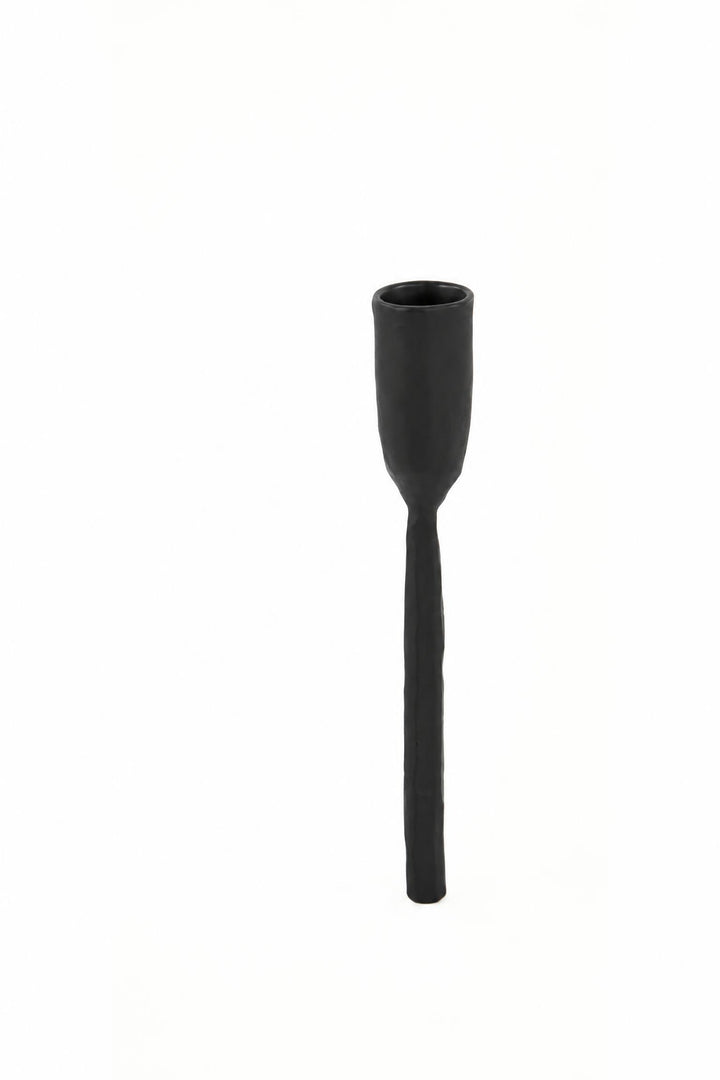 Portacandela Icarus in metallo Nero opaco Ø 10,5 x H 50 cm