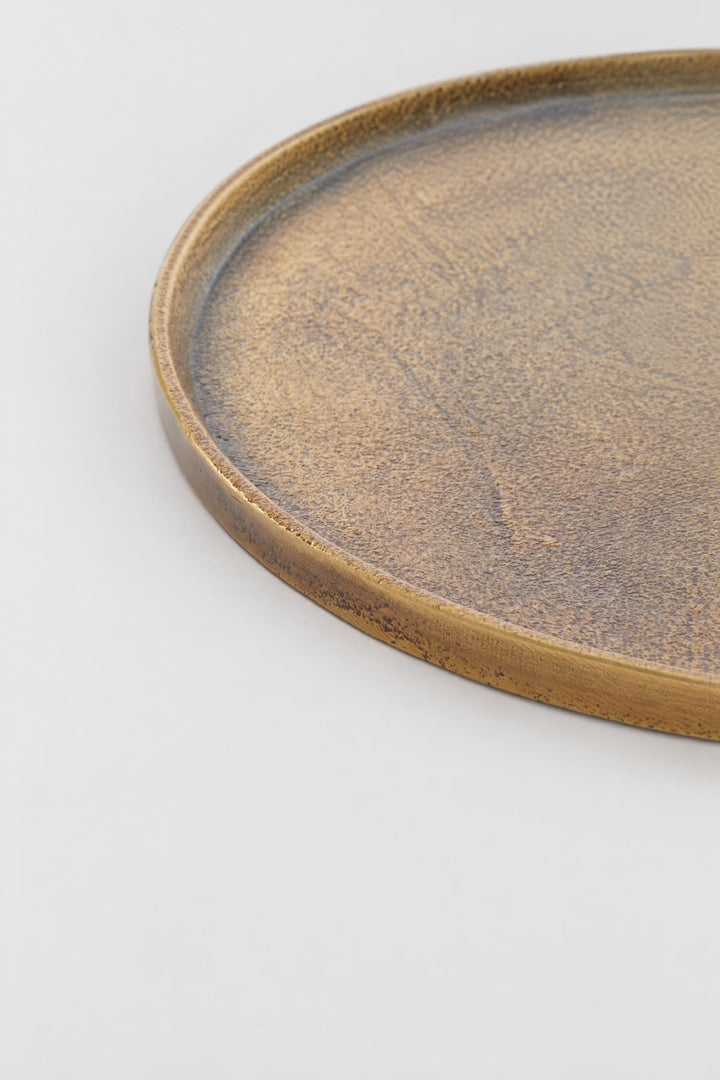 Piatto decorativo Maes in metallo Bronzo antico Ø 30 x H 1,5 cm