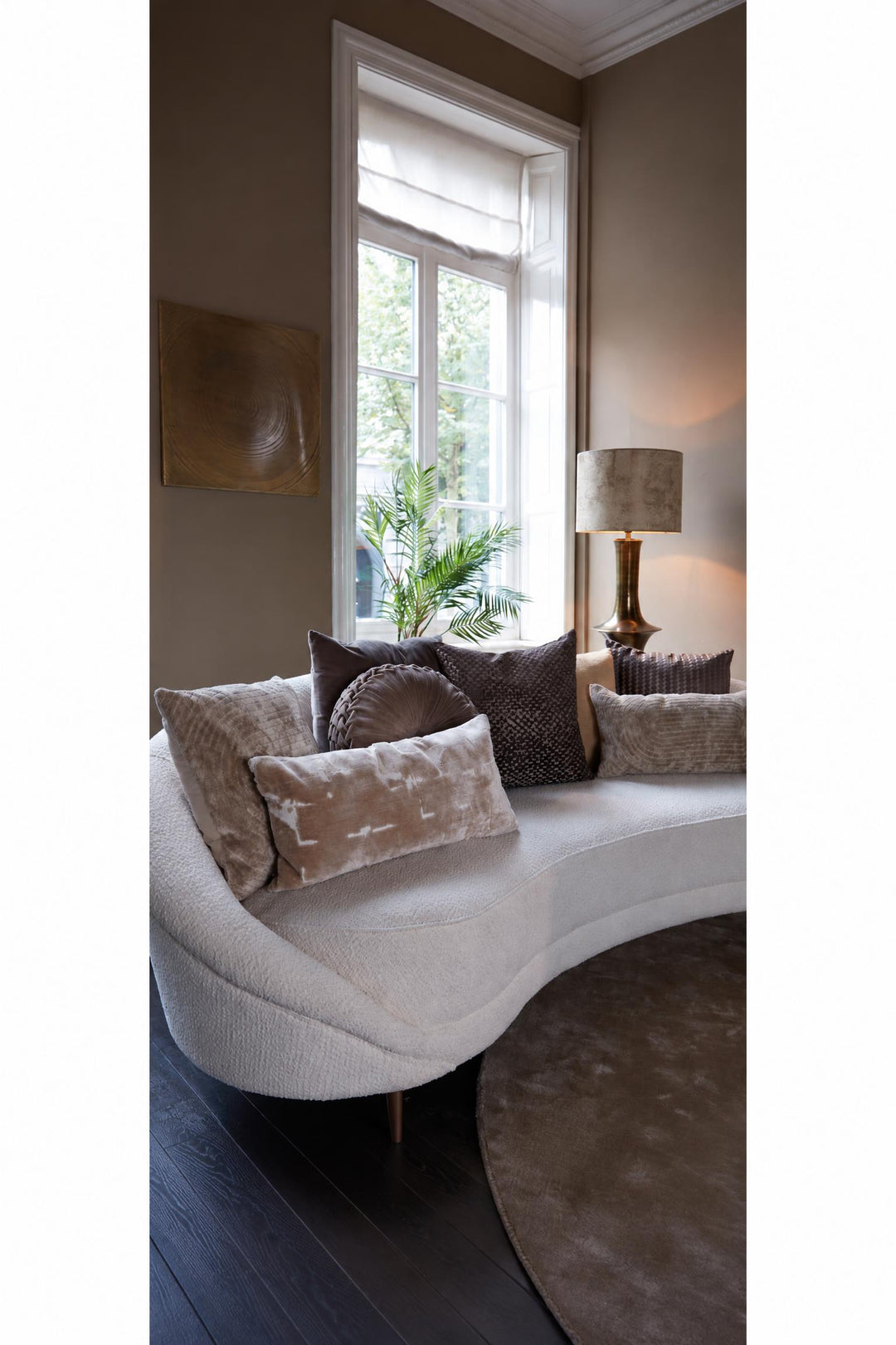 Cuscino Ruhla in tessuto Beige 45 x 45 cm
