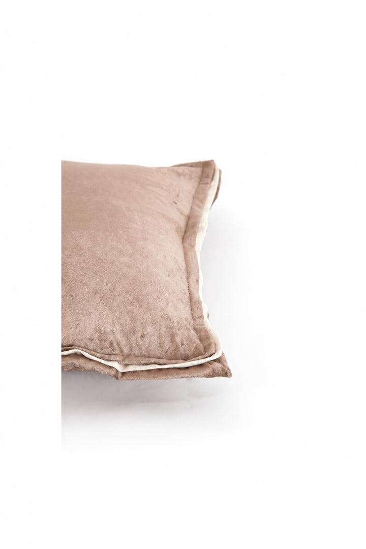 Cuscino Baxley in velluto Grigio e lino naturale 45 x 45 cm