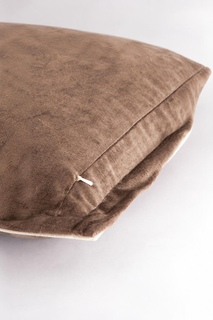 Cuscino Baxley in velluto Grigio e lino naturale 45 x 45 cm