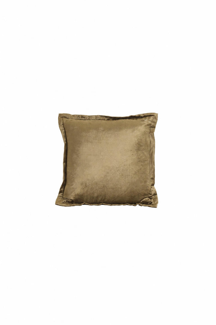 Cuscino Baxley in velluto Verde oliva e lino naturale 45 x 45 cm