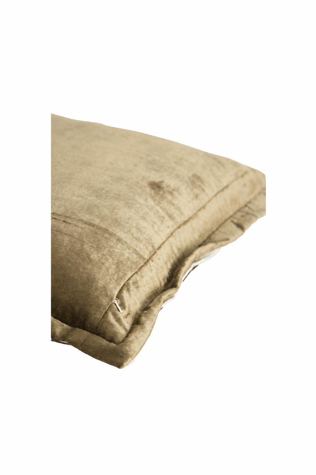 Cuscino Baxley in velluto Verde oliva e lino naturale 45 x 45 cm